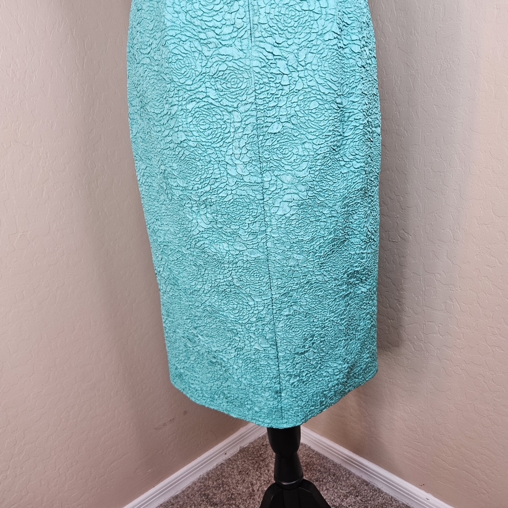 Tadashi Shoji Turquoise Women Tulip Off The Shoulder Dress sz 8 Wedding Cocktail - Picture 12 of 16